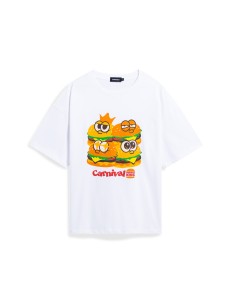 CARNIVAL X BURGER KING THE WHOPPER OVS T-SHIRT WHITE