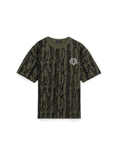 CARNIVAL SS25 WOODLAND CAMO OVS WASHED T-SHIRT OLIVE