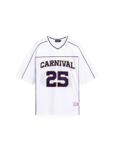 CARNIVAL SS25 MESH AMERICAN FOOTBALL JERSEY WHITE