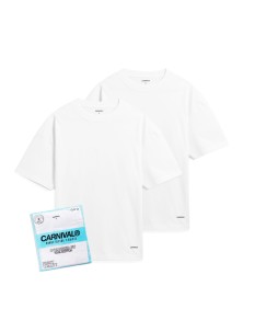 CARNIVAL 2-PACK T-SHIRT OVS FIT WHITE