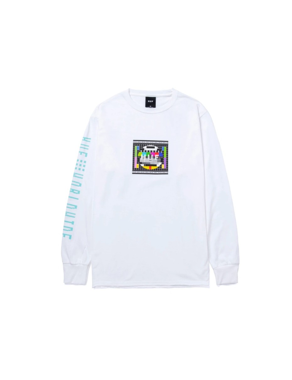 HUF TEST SCREEN L/S TEE WHITE (TS01492)