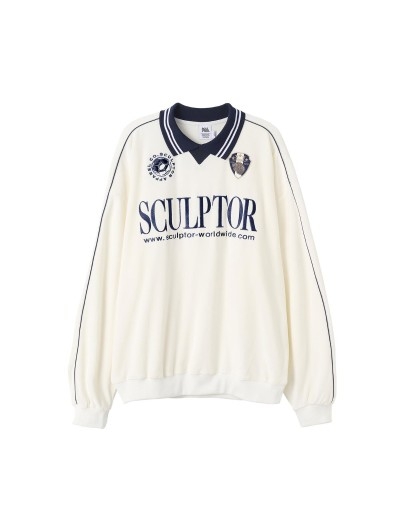 Sculptor Velour Soccer Jersey White (SC22A234)