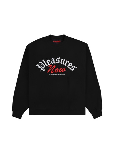 Pleasures APPOINTMENT FLEECE CREWNECK BLACK (P24W019)