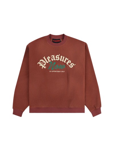 Pleasures APPOINTMENT FLEECE CREWNECK BROWN (P24W019)