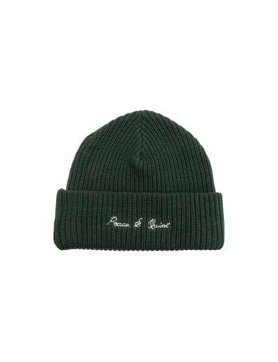 MOPQ SIGNATURE RIB KNIT BEANIE FOREST (MOPQ-WC24-22)