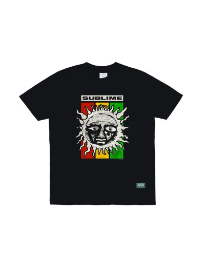 POT MEETS POP X SUBLIME RASTA SUN LOGO TEE BLACK