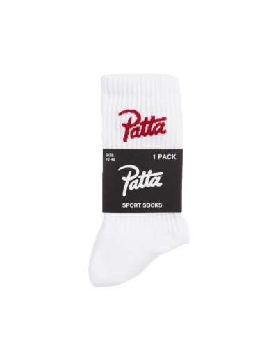 Patta Script Logo Sport Socks WHITE (2020-396-0347)