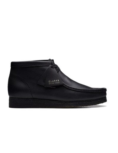 CLARKS Wallabee Boot Black Leather 261555127